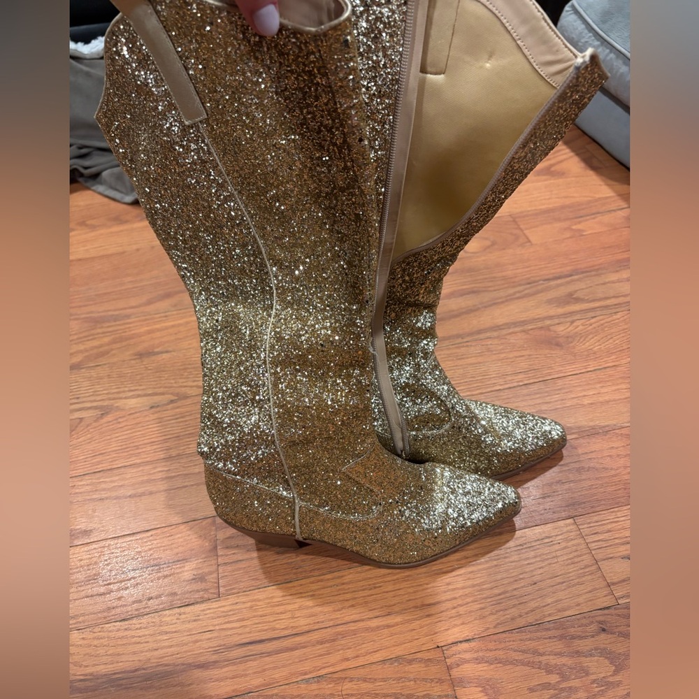 Gold Glitter Women's Boots
